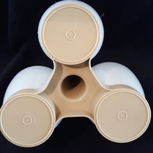 Vintage Tupperware 757 Condiments Caddy Carrier Bowl Plastic Brown White Picnic - Picture 3 of 6